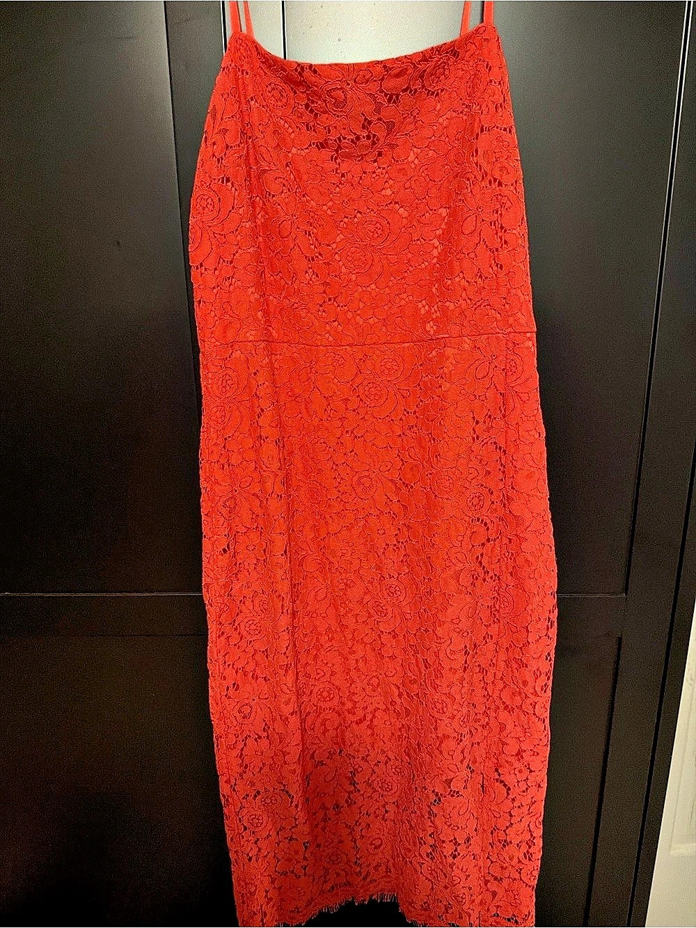 Express Red Lace Midi Dress Size 6 Like New